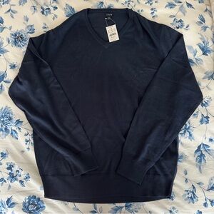 J. Crew Men's Navy V-Neck Sweater